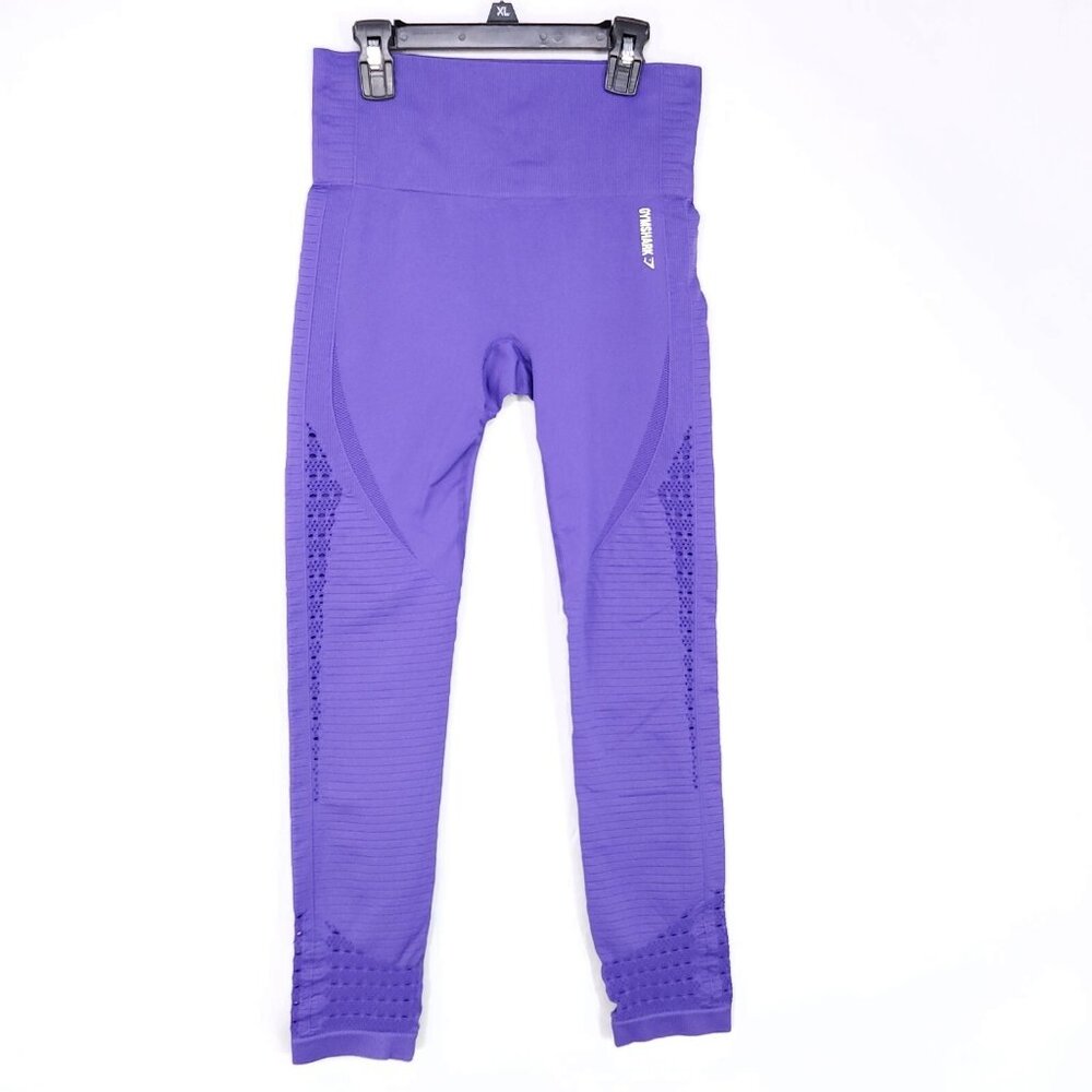 Gymshark Womens Crop Leggings Size Small Purple High Waist Workout Active
